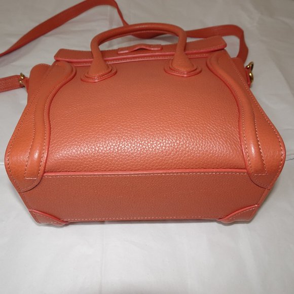 Celine Orange Caviar Leather Nano Shoulder Bag Year 2020 - Picture 8 of 14